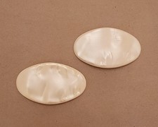 Vintage French Ivory Shoe Clips Mother of Pearl Style 1950s Oval Pair