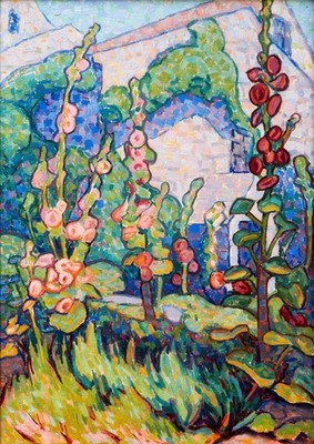 Floral Garden by Blanche Lazzell   Color Woodcut Print to Frame - Collectible