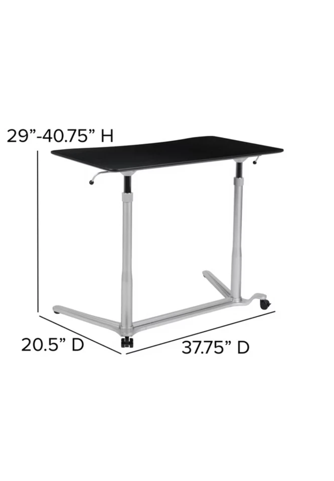 Escritorio de computadora Flash Furniture de pie y sentado negro Foto 3 de 4