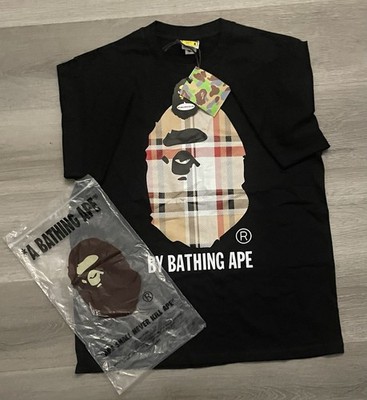 A Bathing Ape BAPE Ape Head Logo Graphic Tee Black Crew Neck Short Sleeve M