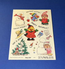 Vintage Suzy's Zoo Christmas Sticker Sheet
