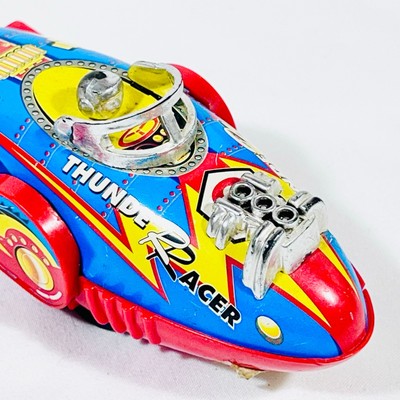 PlayGo Tinplate Masudaya Thunder Racer Robot Rocket Tin Toy  display picture 1