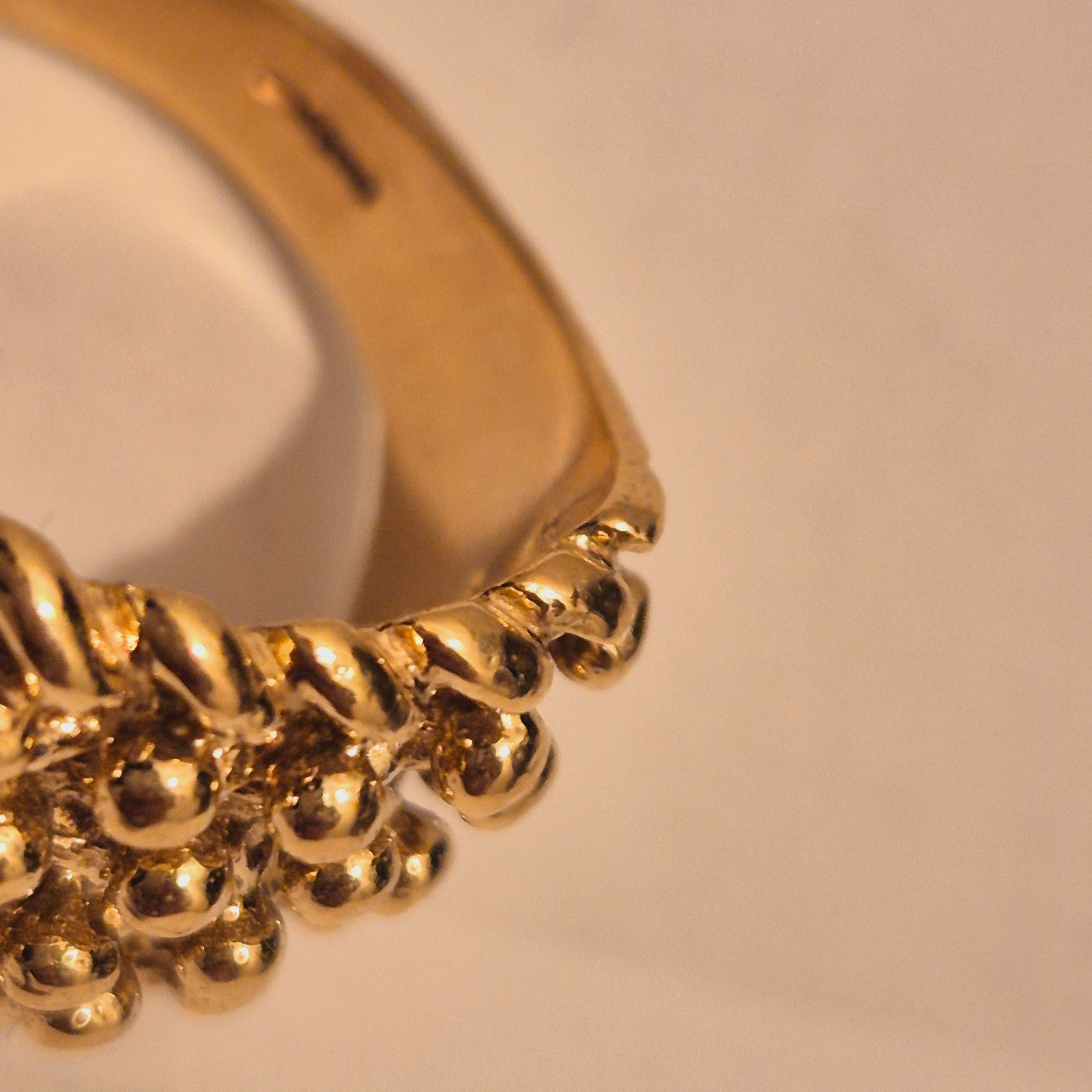 9ct Yellow Solid Gold 4 Row Keeper Ring - image 6