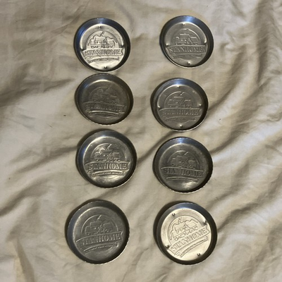 #ad Lot 8 Aluminum Beverage Coasters Stanley Home Products Stanhome VTG $4.79