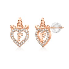 Unicorns Gifts for Girls Earrings, S925 Sterling Silver Post CZ Unicorn Stud ...
