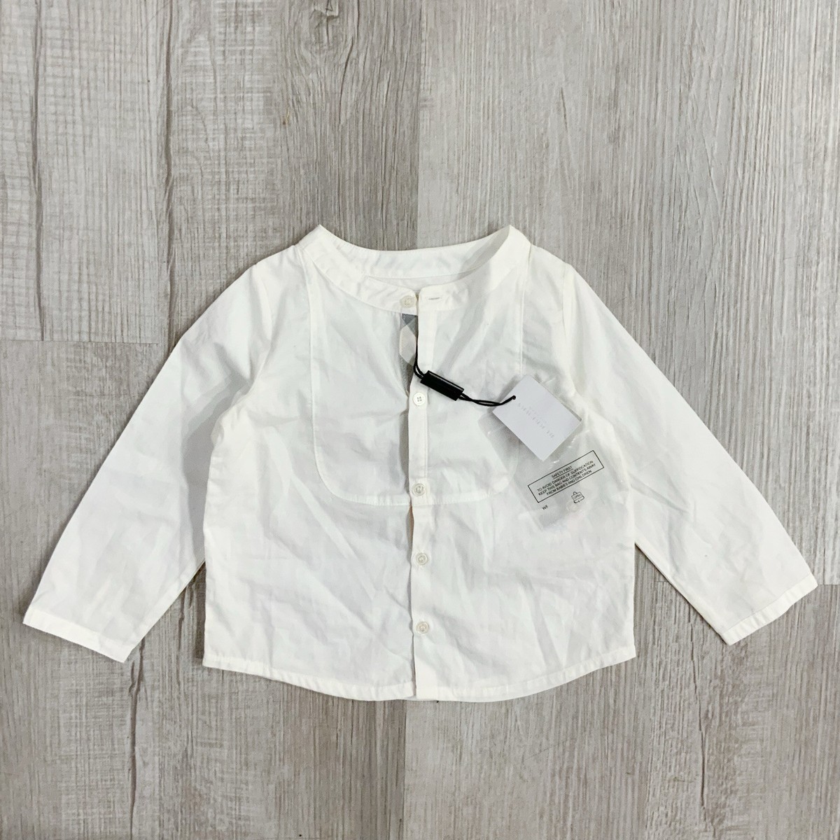 NWT! Burberry Girls 18m 18 Months White Button Front Shirt Nova