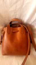 Madewell Small Transport Tote Drawstring Brown Leather Crossbody Bucket Bag