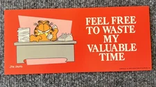 Garfield The Cat VTG 1978 Argus Mini Poster 9x4 “Feel Free To Waste…” Jim Davis