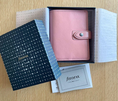 New Filofax Malden Personal Organizer Rose Pink Buffalo Leather Planner Authenti
