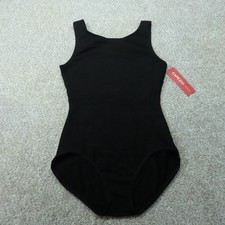 Capezio Leotard Womens Medium Black Sleeveless Tank Ballet Legline Dancewear