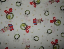 Dr Seuss How the Grinch Stole Christmas cotton fabric wreaths Cindy Lou Max yd
