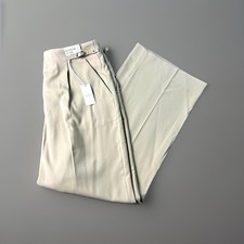 NWT Abercrombie Sloane Tailored Pants 32/12R Oatmeal Wide Leg Ultra High Rise