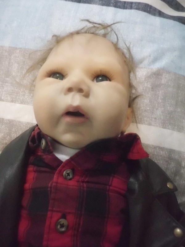 ADORABLE ASHTON DRAKE JOEY THE LITTLE BIKER BABY BOY DOLL VINYL/CLOTH 20"
