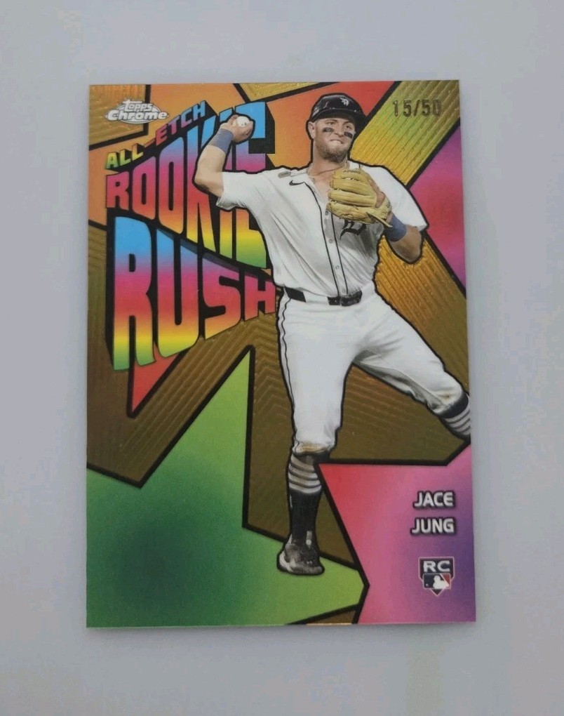 2025 Topps Chrome All-Etch Rookie Rush Jace Jung #CERR-4 Gold Refractor /50 GEM!