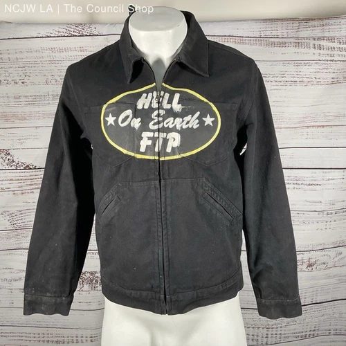 FTP ORANGE LABEL Men's Black "Hell On Earth" Denim Jacket- SZ S