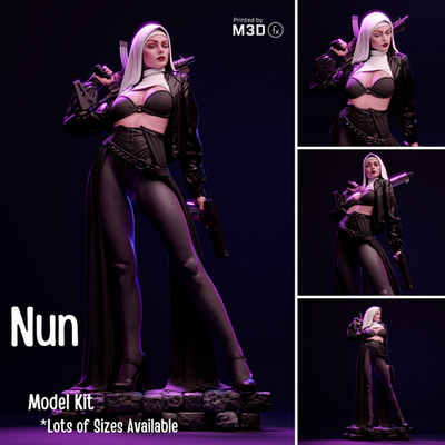 NONNE 1:6 1:9 1:12) 3D Modellbausatz Figur Frau Schönheit unbemalt ungebaut Fan Art