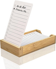Daily to Do List Planner, Daily Todo Checklist Cards and Bamboo Stand, 50 to Do
