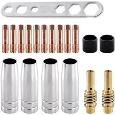 19 Piece M6 0.8mm For MIG Torch Nozzle and Contact Tip Set for MB15AK Welding