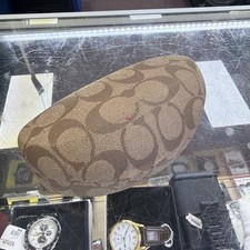 Coach Clam Shell Eyeglass Case Signature C s Brown Case