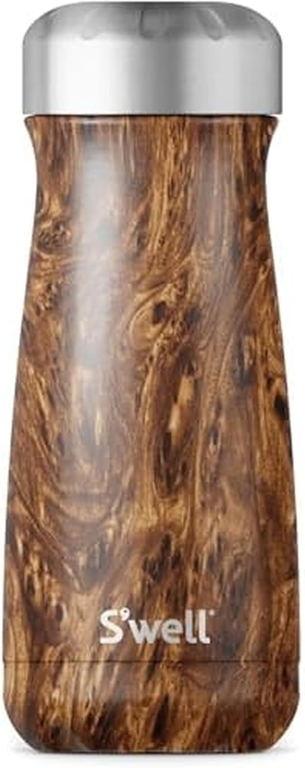 Swell Stainless Steel Traveler 16oz Teakwood Insulated Bottle Hot 12 Cold 24