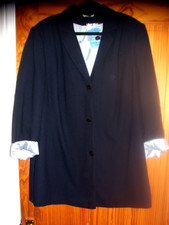 NWT EVANS ESSENCE BLACK 3/4 LENGTH LONG SLEEVE JACKET SZE 20 LINED V NECK COLLAR