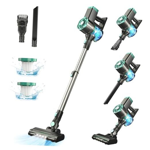 Cordless Vacuum Cleaner, Powerful Suction Stick Vacuum with 35min Long Runtime