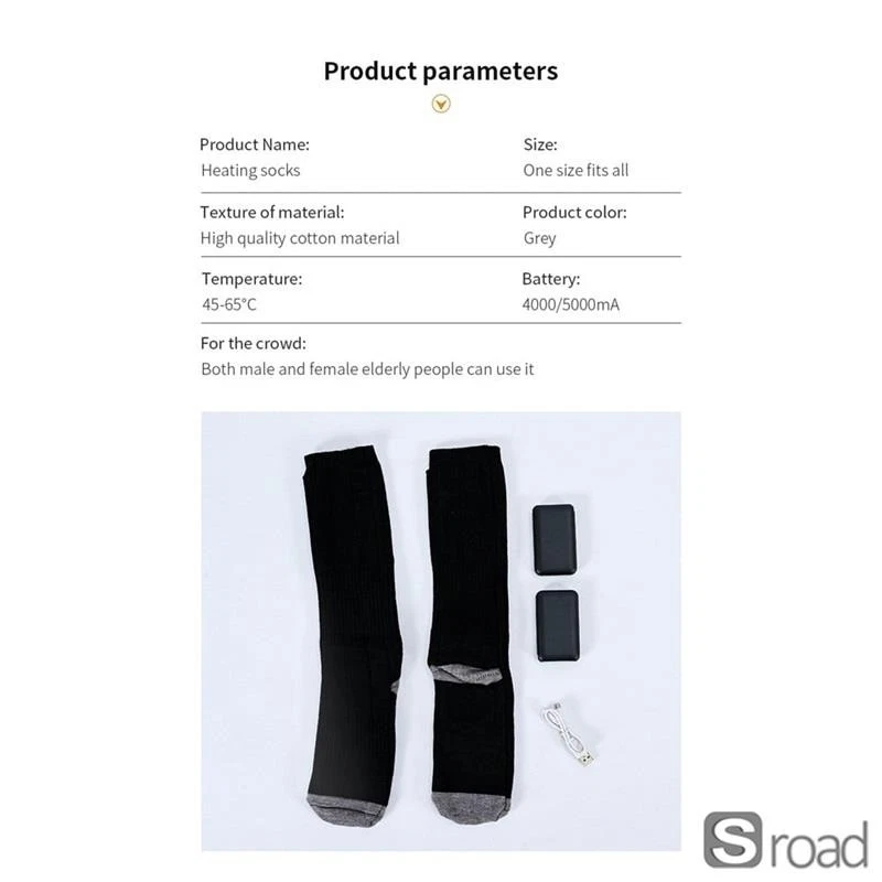 APP-Controlled Electric Heated Socks, Rechargeable With 3 Heat Settings - Image 3 of 4