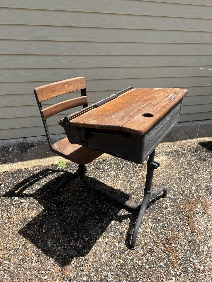 Antique 1930s/1940s Children's School Desk By American Seating