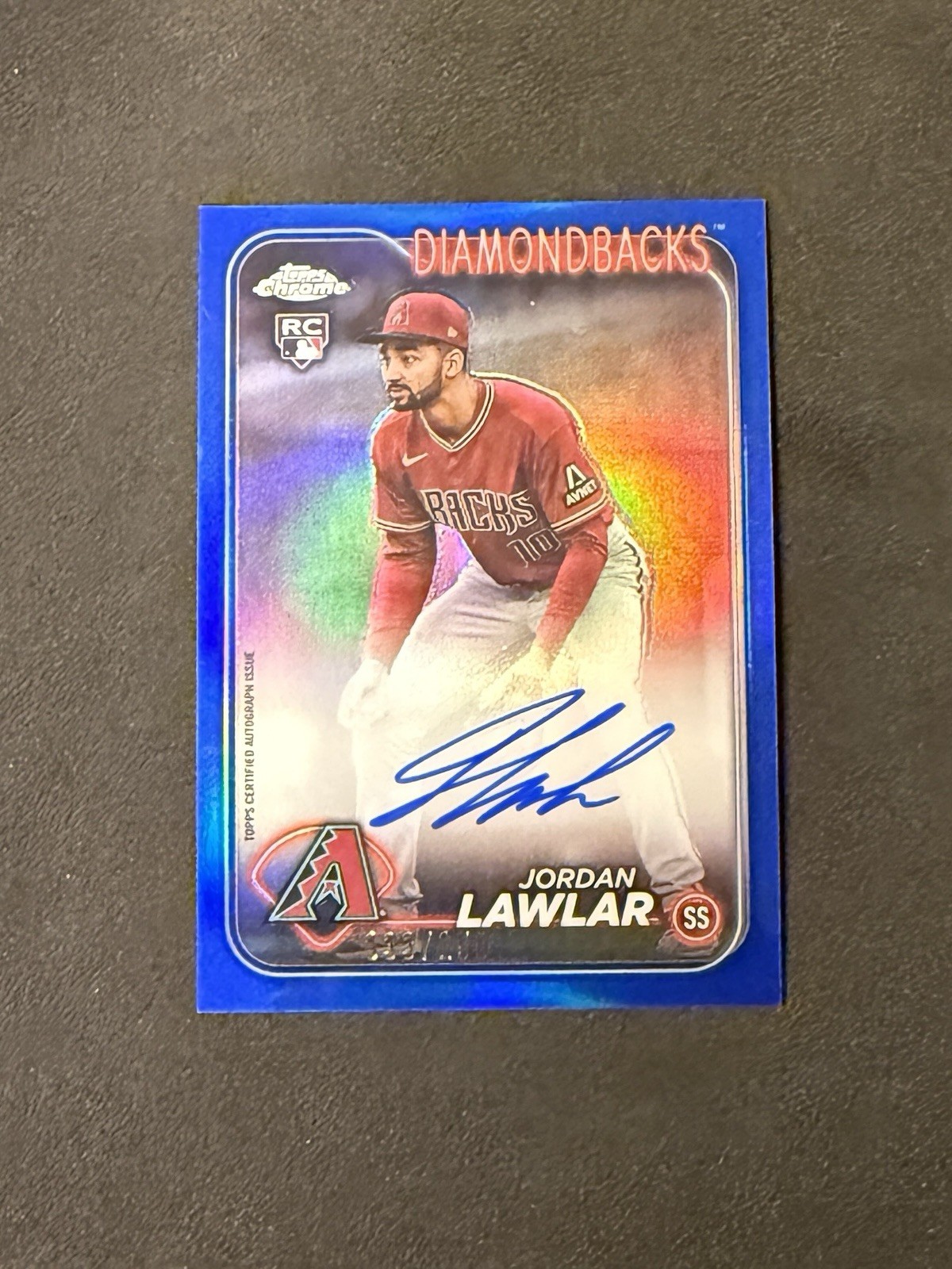 Jordan Lawlar On Card Rookie Auto TRUE Blue /150  2024 Topps Chrome #RA-JLA RC