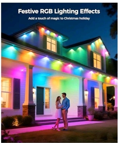 Poofzy 200ft RGB+IC Smart Outdoor Permanent Lights Waterproof App/Remote Control - Picture 7 of 8