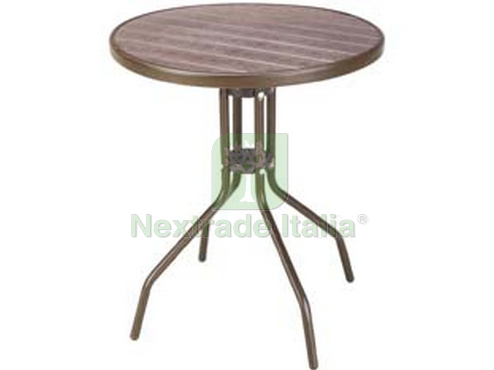 Tavolo Wood Brown in Rattan Sintetico PP - Arredo Giardino Resistente