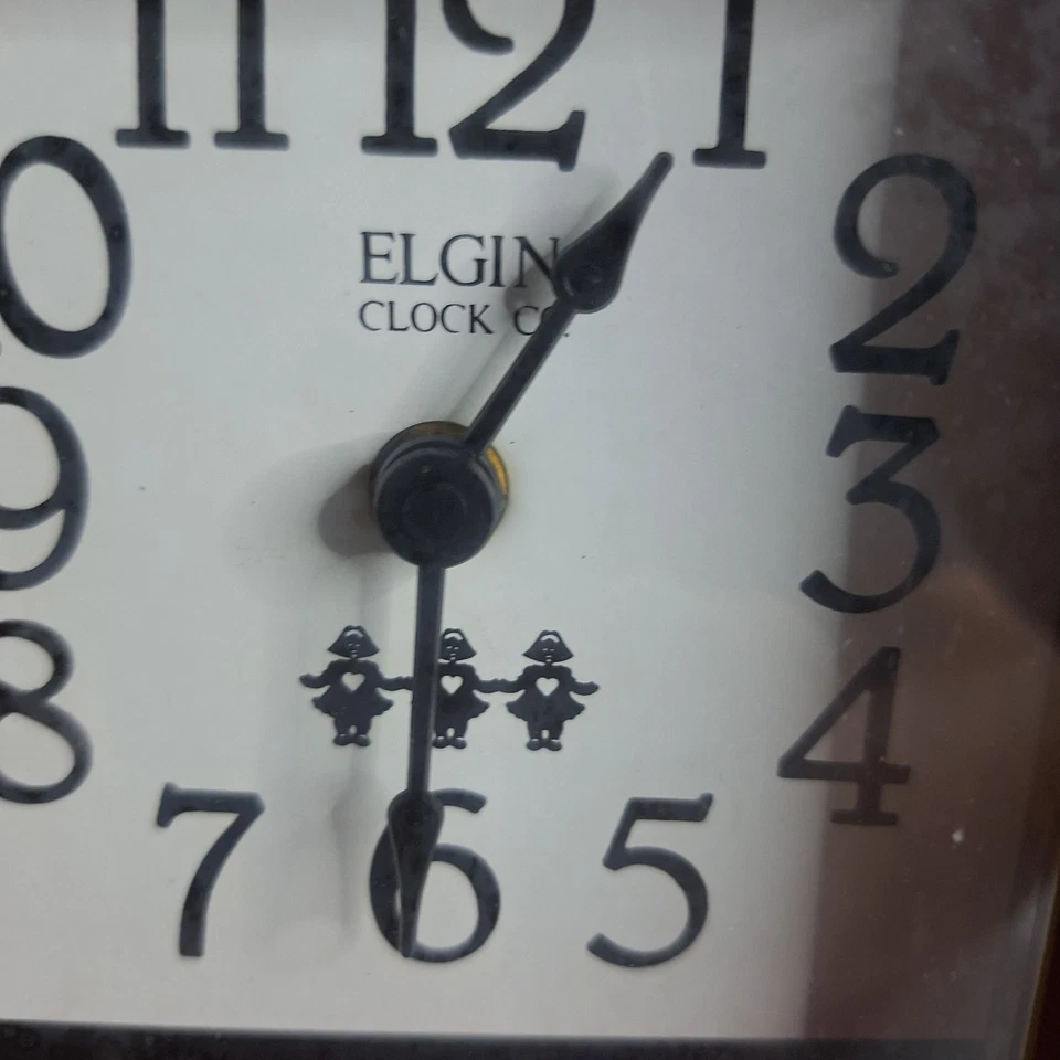 Vintage Elgin Clock Co Quartz Mantle Shelf Wall Friendship MCM Tested Works - Image 4 of 4
