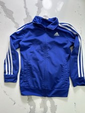 BOYS ADIDAS TRACK JACKET ZIP UP BLUE SIZE 7