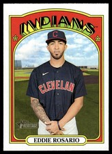 2021 TOPPS HERITAGE BASEBALL CARD EDDIE ROSARIO #562 CLEVELAND INDIANS 6493