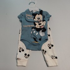 Disney Micky Mouse 2-Piece Body Suit With Pants And Bib