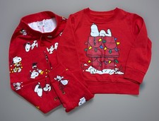 Peanuts Snoopy Youth Sweat Suit Pajama Set Youth 4/5 Christmas Charlie Brown