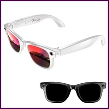 AI Smart Glasses Video Camera 800W Outdoor Sunglasses Wi-Fi BT Calling Audio