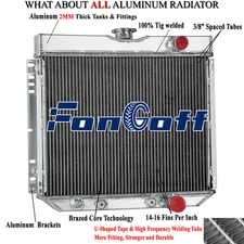 3 Row Aluminum Radiator fit 1967-1970 Ford Mustang Falcon Mercury Cougar L6 V8