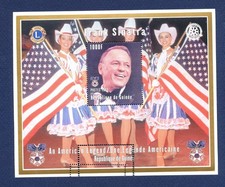 36 - GUINEA - YT 129  - MNH S/S - Frank Sinatra - US flags, music, Rotary, Lions