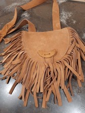Fringed Suede Handmade Native American Hippie Festival Pouch LARP Bag