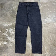 Vintage 90s Levi  s 550 Jeans Size 33x32 Black Denim Relaxed Fit Orange Tab