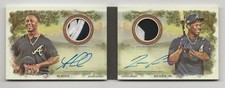 2019 Allen & Ginter RONALD ACUNA JR/OZZIE ALBIES Dual Patch Auto Relic Book 3/10