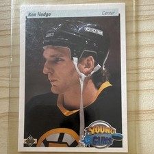 Upper Deck 1990-91 Young Guns Rookie Ken Hodge #90 Boston Bruins NHL Card. rookie card picture