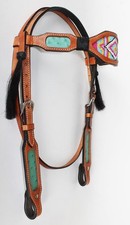 Horse Show Bridle Western Leather Headstall 7922HB