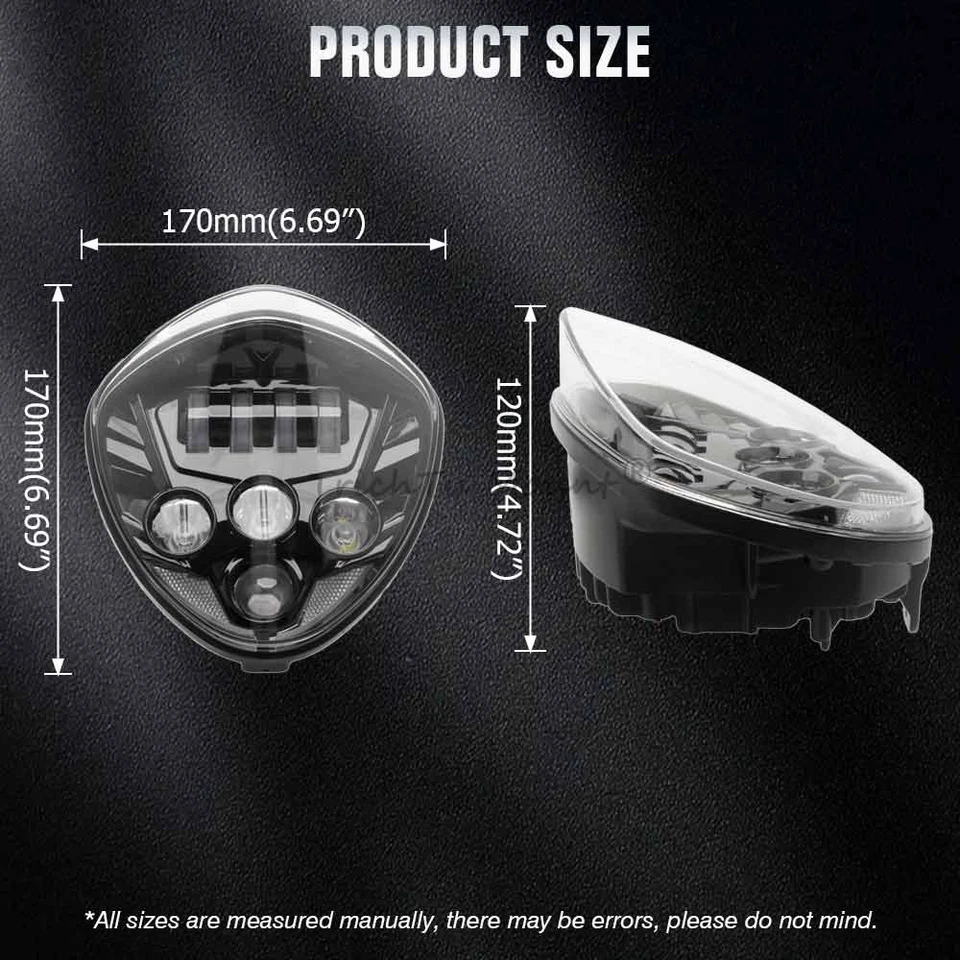 Headlight LED Hi/Lo Beam For Victory Cross Country Ness Magnum Hammer High-Ball - Image 2 of 4