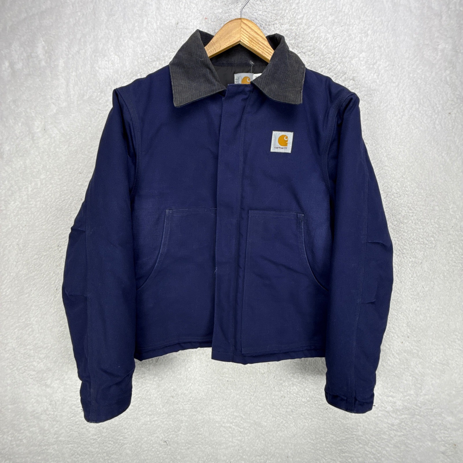 Carhartt Sandstone Jacket Arctic Quilt Lined Men 40 Medium JQ1802 Navy Blue RARE