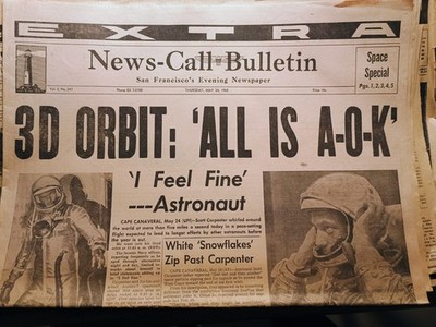 9 Original Space Race newspapers 1958-1969