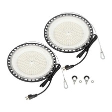 2 Pcs 150W 5000K With Safety Cord UFO LED High Bay Light Commercial Factory