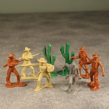 Vintage 1950's/60's Marx 54mm Western Cowboys  Hard Plastic Cactus