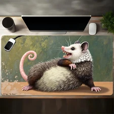 40*90cm Large Gaming Mouse Pad & Desk Mat - Cartoon Mouse Holding Phone Design,